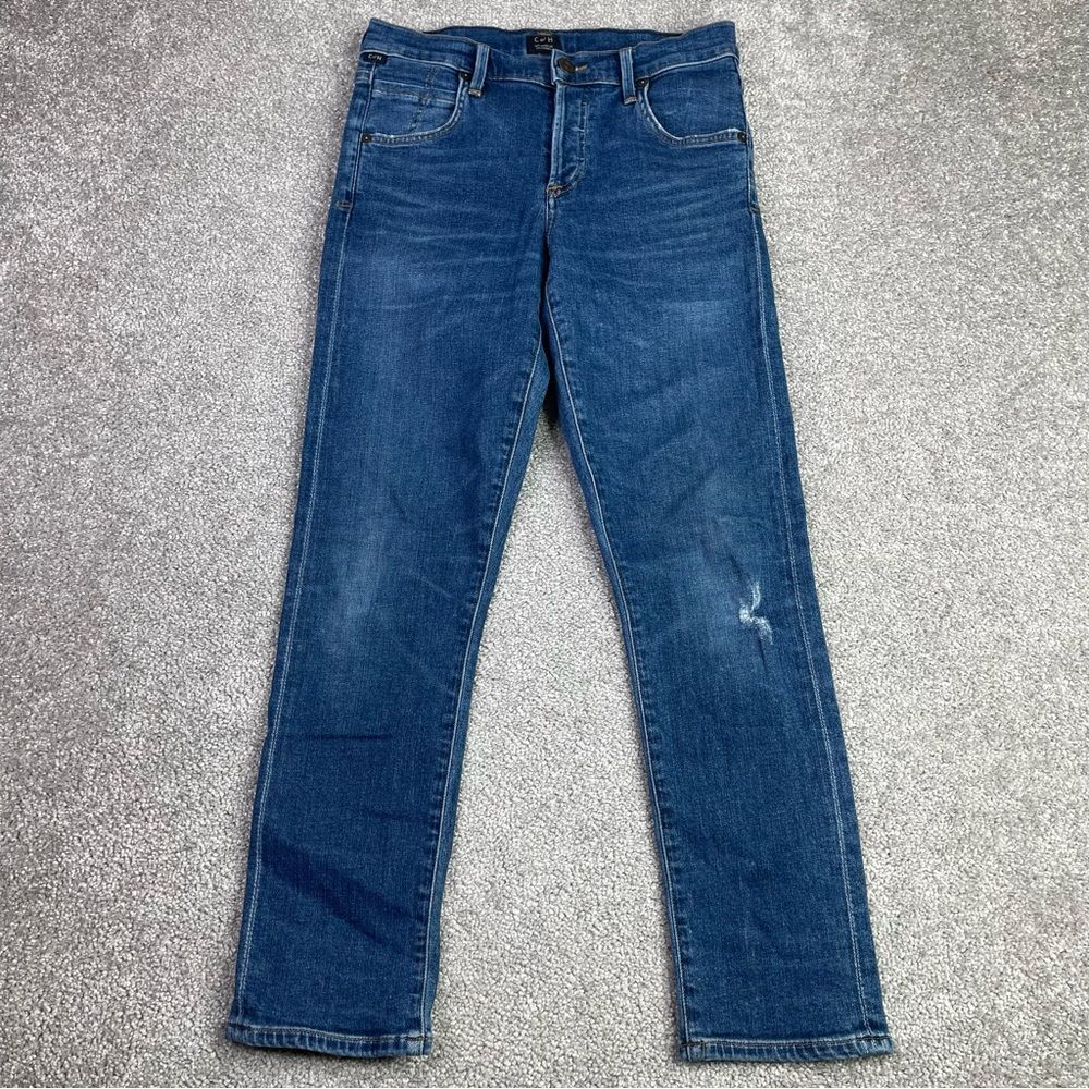 Citizens of Humanity Elsa Jeans Women’s 24 Blue Slim Straight Crop Button Fly